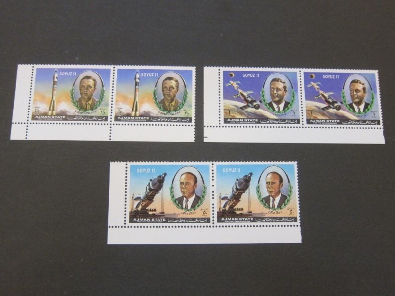 Ajman 1975 Sc 1127-9 space pair set MNH