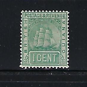 BRITISH GUIANA SCOTT #131A 1889-1903 SHIP TYPE 1C (GRAY GREEN) WMK 2- MINT HINGE