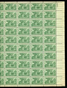 1023 Sagamore Hill Roosevelt Home Sheet of 50 3¢ Stamps 1953