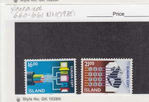 J29041, 1988 iceland set mnh #660-1 designs