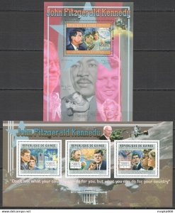 2012 Guinea 95Th Anniversary Usa President John Kennedy 1Bl+1Kb ** Bc101