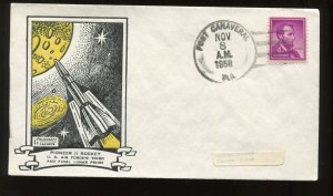 NOV 8 1958 PIONEER 2 Satellite Launch Goldcraft Cover PORT CANAVERAL FL (LV 813)