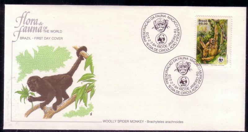 Brazil FDC SC# 1927 Woolly Spider Monkey L112