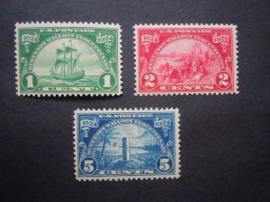 1924 #614 #615 #616 1c-5c Huguenot-Walloon Issues MNH OG VF #4 CV $45.00