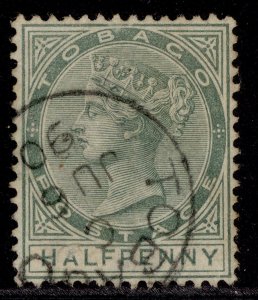 TOBAGO QV SG20, ½d dull green, VERY FINE USED. CDS