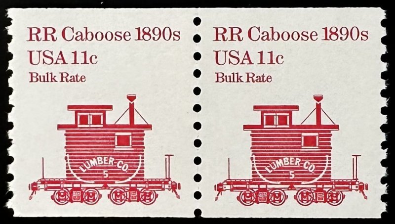 US #1905 MNH Pair 11c Bulk Rate RR 1890s Caboose 1981-95 [G1.8.3]