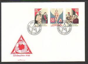 Liechtenstein 895-897 Christmas 1988 U/A FDC 