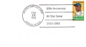 50th ANNIVERSARY ALL STAR GAME 1933-1983 JACKIE ROBINSON CANCEL JANESVILLE 1983