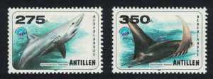 Neth. Antilles Mako Shark Manta Ray Fish 2v 1998 MNH SG#1302-1303