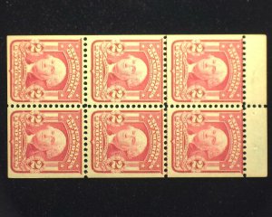 HS&C: Scott #319 FQ Booklet pane of 6, Lake die 2. Mint VF LH US Stamp