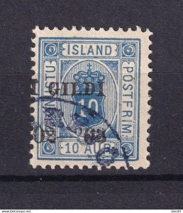 Iceland 1902 1g/10au perf 12.75 Shifted Overprint Used 15539