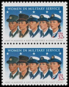 US 3174 Women in Military Service 32c vert pair MNH 1997