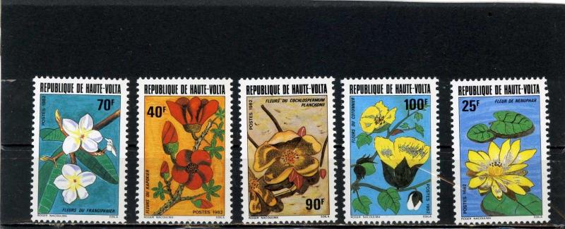 UPPER VOLTA 1982 Sc#601-605 FLORA FLOWERS SET OF 5 STAMPS MNH