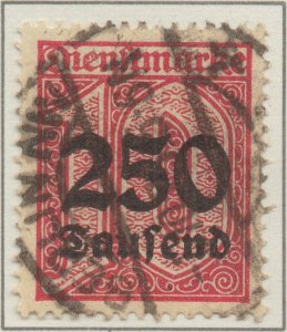 Germany Deutsches Reich Inflation Official Dienstmarke 250T on 10pf Mi93 1923