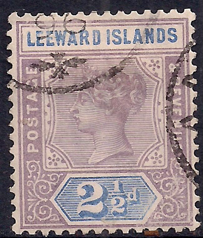 Leeward Islands 1890 QV 2 1/2d Mauve & Blue used SG 3 ( A741 )