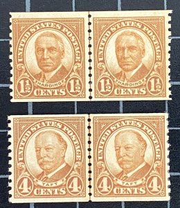 US Stamps-SC# 686 - 687 - MNH - Coil Line Pairs - SCV = $33.50