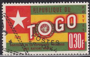 Togo 386 USED 1961 Togo's Admition to the UN .30 Fr