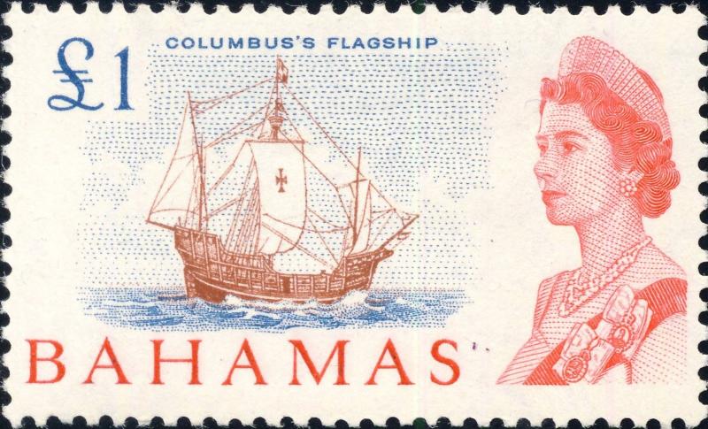 BAHAMAS - 1965 - SG261 £1 Columbus's Flagship - Mint*