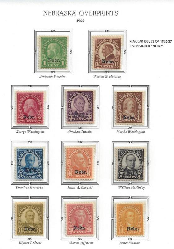 U.S Kans. Nebr. Mint/MNH FVF SCV$600.00+ Full Set (KN-12) 