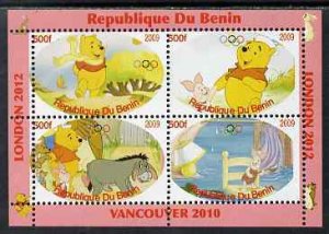 BENIN - 2009 - Pooh Bear & Olympics #1 - Perf 4v Sheet - MNH -Private Issue