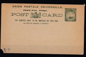 Fiji 1894 1 1/2d UPU Postal Stationery Card Postal History J9413