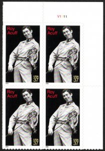 USA Sc. 3812 37c Roy Acuff 2003 MNH plate block