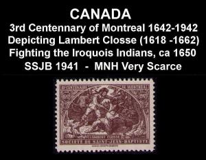 CANADA SSJB LAMBERT CLOSSE 1650 DEFEND FORT VILLE-MARIE AGAINST IROQUOIS INDIANS