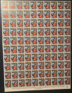 Christmas Seal 1952 full sheet.  MNH. OG.