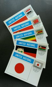 United Nation Japan Afghanistan Congo Iraq Zimbabwe Flag 1987 (maxicard)