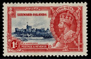 LEEWARD ISLANDS GV SG88, 1d deep blue & scarlet, LH MINT.