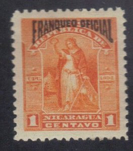 NICARAGUA SC# O42 MH 1c 1894 OVERPRINT