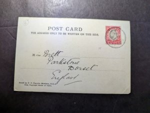 1905 British KUT PPC Postcard Cover Mombasa to Parkstone Dorset England