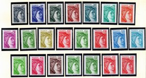 FRANCE Scott 1560-1579B complete-MNH** 1977-1978 (Sabine, after David) set.