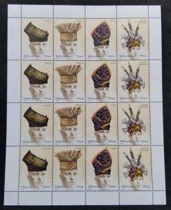 Malaysia Men's Headgear 2022 Costumes Craft (setenant sheetlet) MNH *unissued