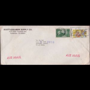 U.S.A. 1989 - Cover Used-with C117 Sweden Settlement