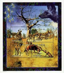 Zaire MNH  1997 WILD Dogs Sheet of 4