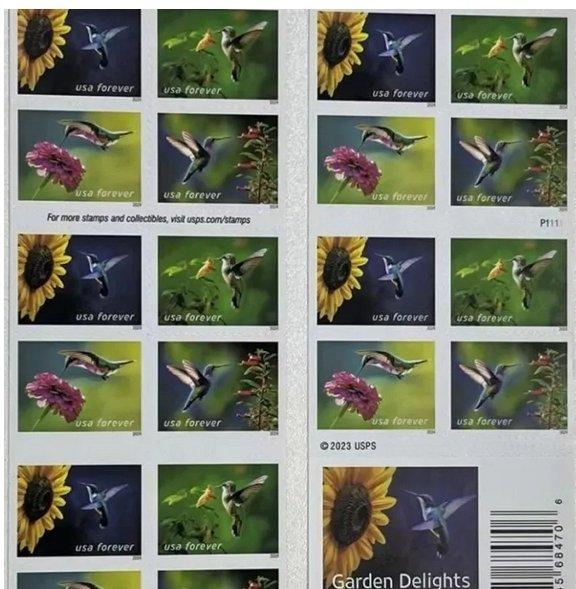 2024 Garden Delights Forever stamps 5 books total 100pcs