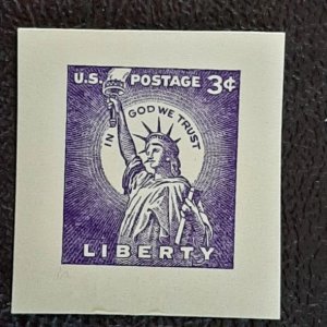 US Scott # UX46; 3c Liberty; uncancelled, cut square from 1958; XF condition;