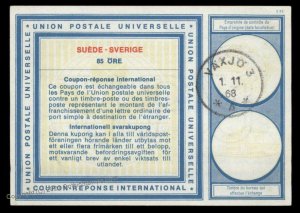 Sweden Vaxjo International Reply Coupon IRC Post Office USED G99029