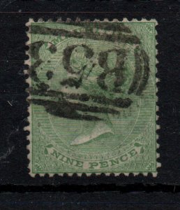 Mauritius 1867-72 9d yellow green SG66 good used Scarce WS38910