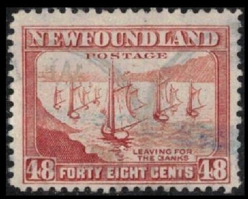 NEWFOUNDLAND 1944 48c #266 PERF 12½ USED FISHING FLEET