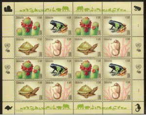 United Nations Vienna 2018 - Animals - Sheet of 16 Stamps - Scott #616-9 - MNH