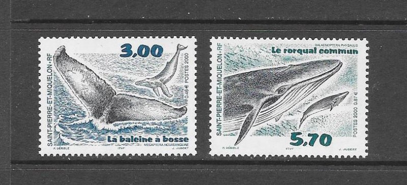 WHALES - ST PIERRE and MIQUELON #690-1  MNH