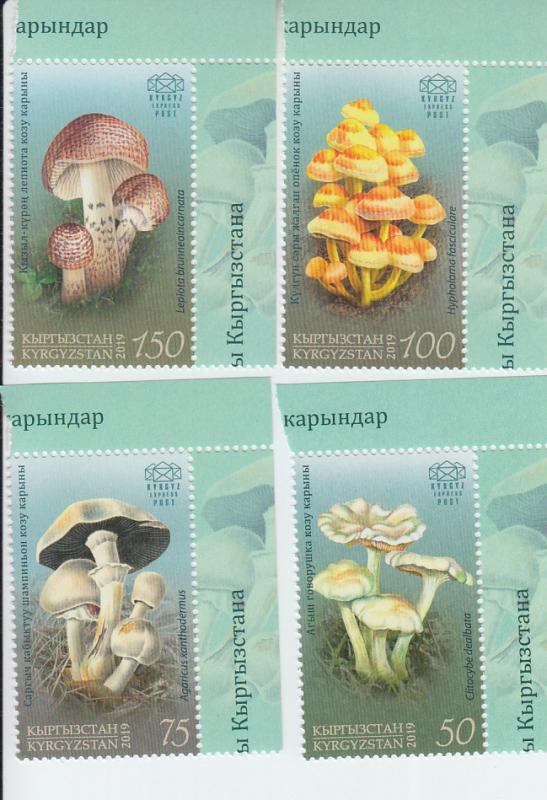 2019 Kyrgyzstan KEP Poisonous Mushrooms (4) (Scott 106-09) MNH