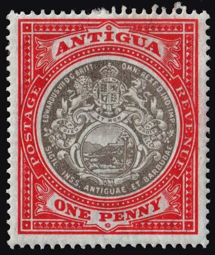 Antigua - Scott 22 - Mint-Hinged - Long Perforation Teeth - Pencil Marks on Back