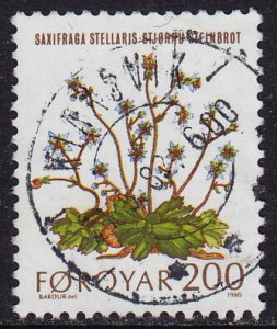 Faroe Islands - 1980 - Scott #51 - used - Plant Flower