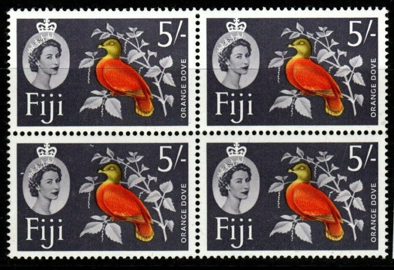 FIJI SG323 1962 5/= DEFINITIVE MNH BLOCK OF 4