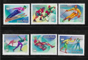 Poland 1976 12th Winter Olympics Games Innsbruck Austria Sc 2137-2142 MNH A3112