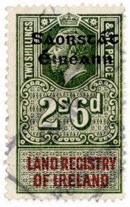 (I.B) George V Revenue : Land Registry of Ireland 2/6d (Free State OP)