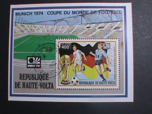 UPPER VOLTA-`1974 WORLD CUP SOCCER MUNICH'74 CTO S/S SHEET VERY FINE